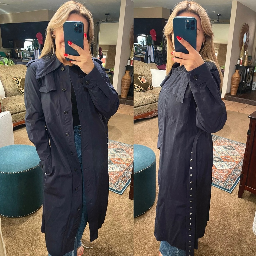 Celine | Dark Navy Belted Trench Coat Size: 36